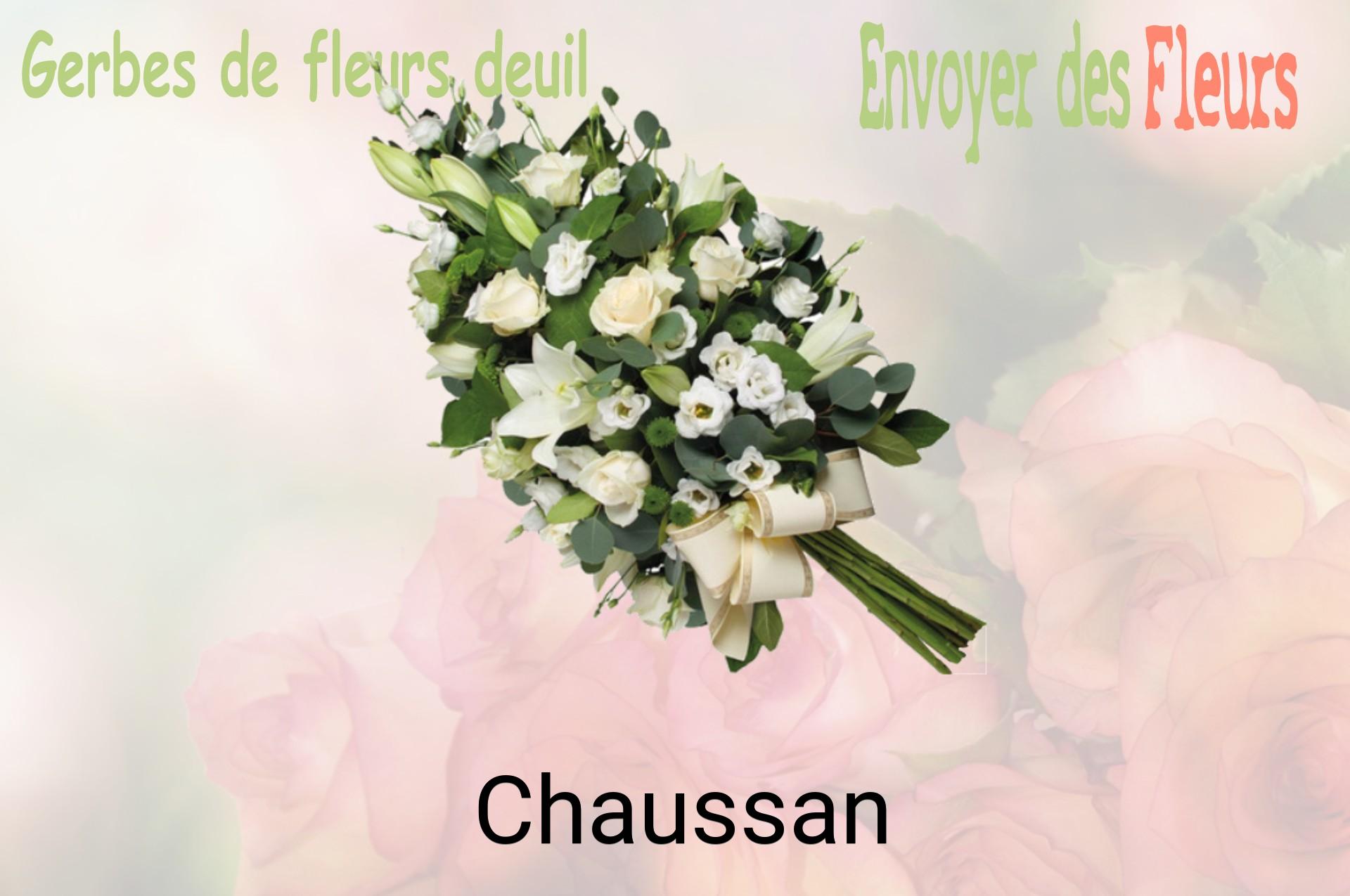 Gerbe de fleurs de deuil livrée à Chaussan